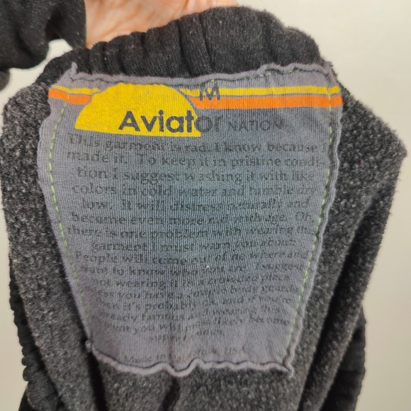 Aviator Nation Sweatpants Womens Medium Charcoal Gray Rainbow Stripe Jogger - Picture 7 of 10